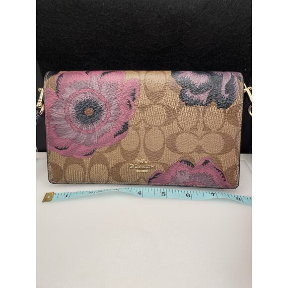 Coach Anna Crossbody Foldover Clutch Purse L2032-6226 Kaffe Fassett Floral. - Picture 3 of 11